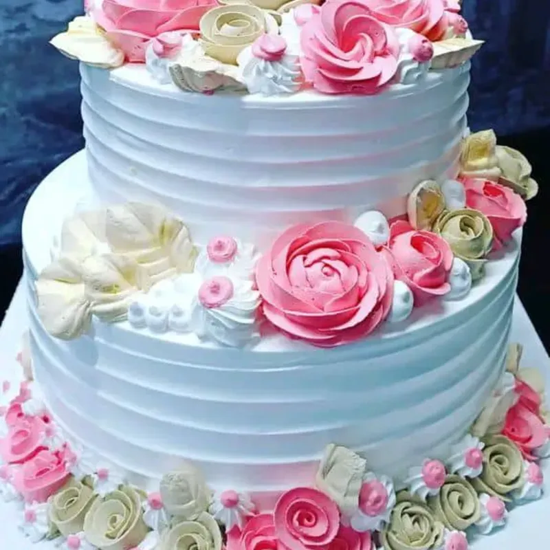 Kake de diseño redondo personalizado de dos pisos