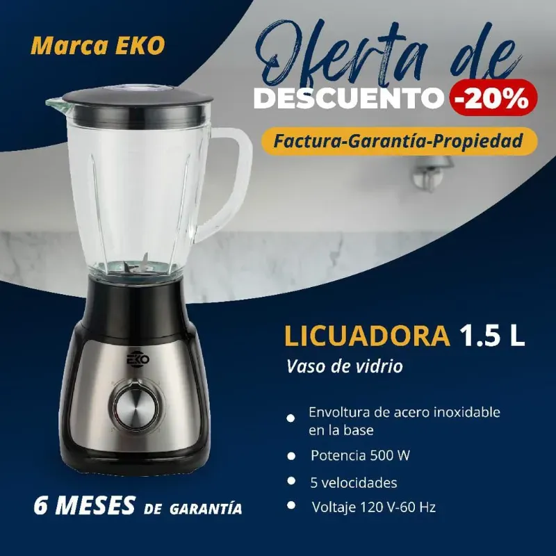 Licuadora de vaso de cristal