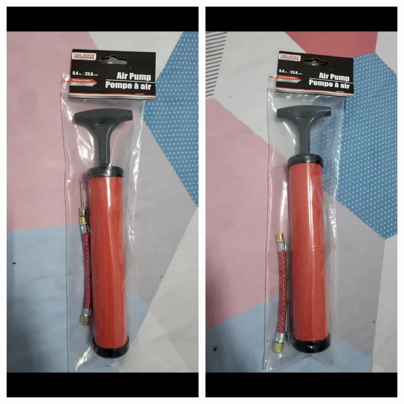 Bomba de aire con manguera y adaptador para pelotas