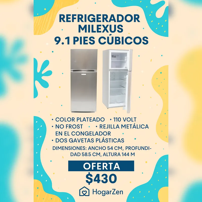 REFRIGERADOR MILEXUS 9.1 PIES