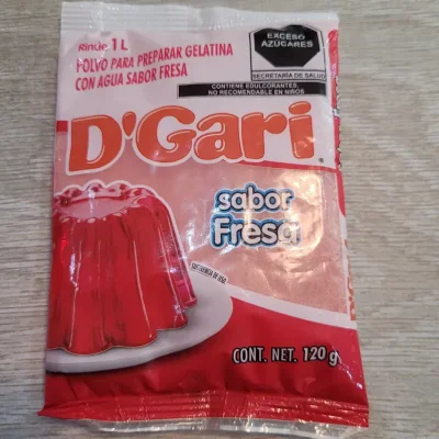 GELATINA D'GARI SABOR FRESA 120GR.