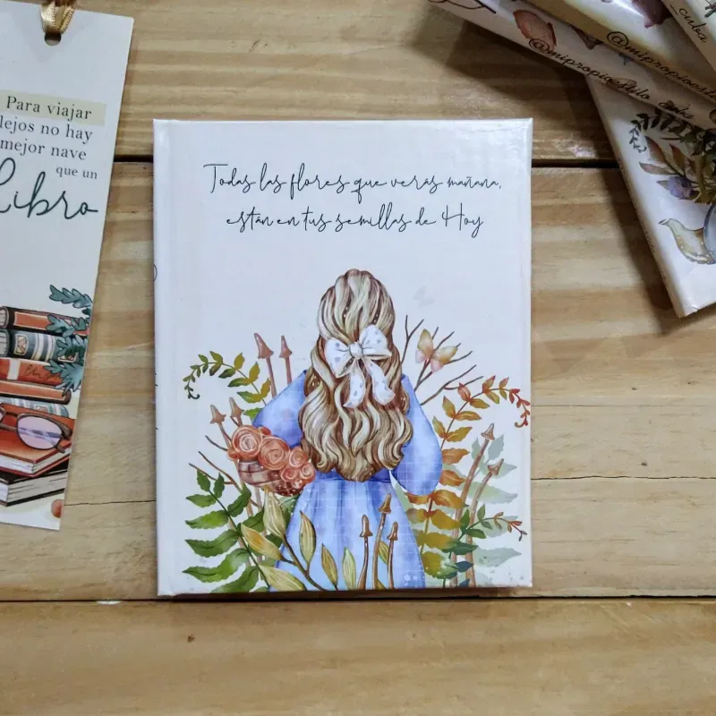 Agenda mini de chica de las flores