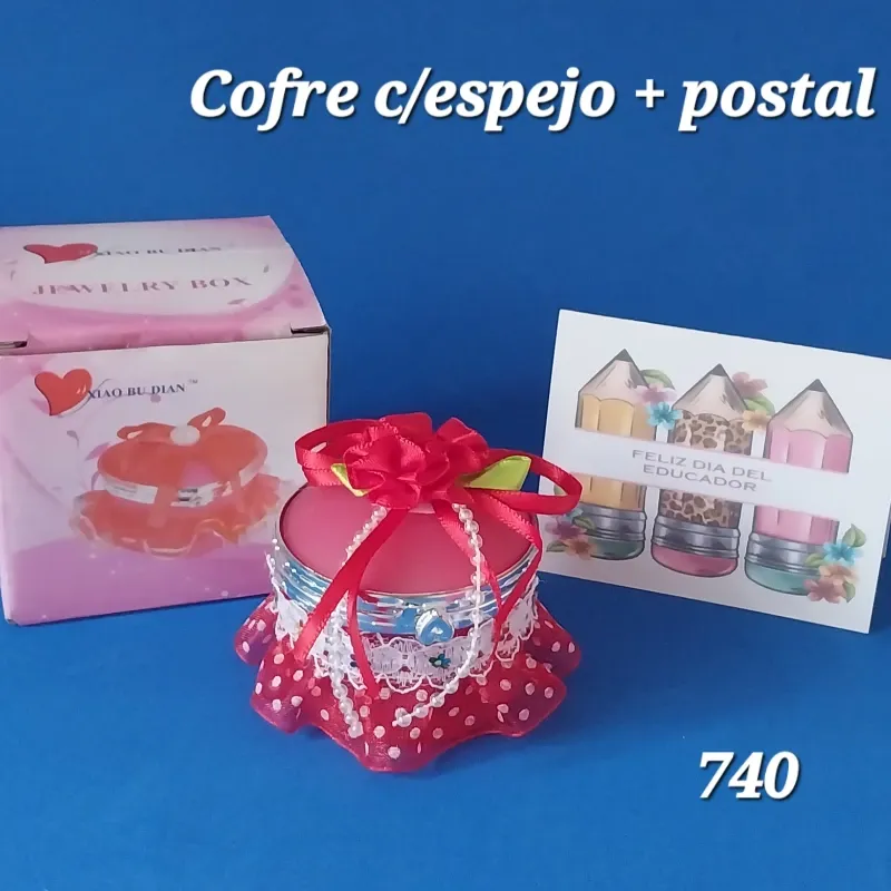 Cofrecito con espejo + postalita