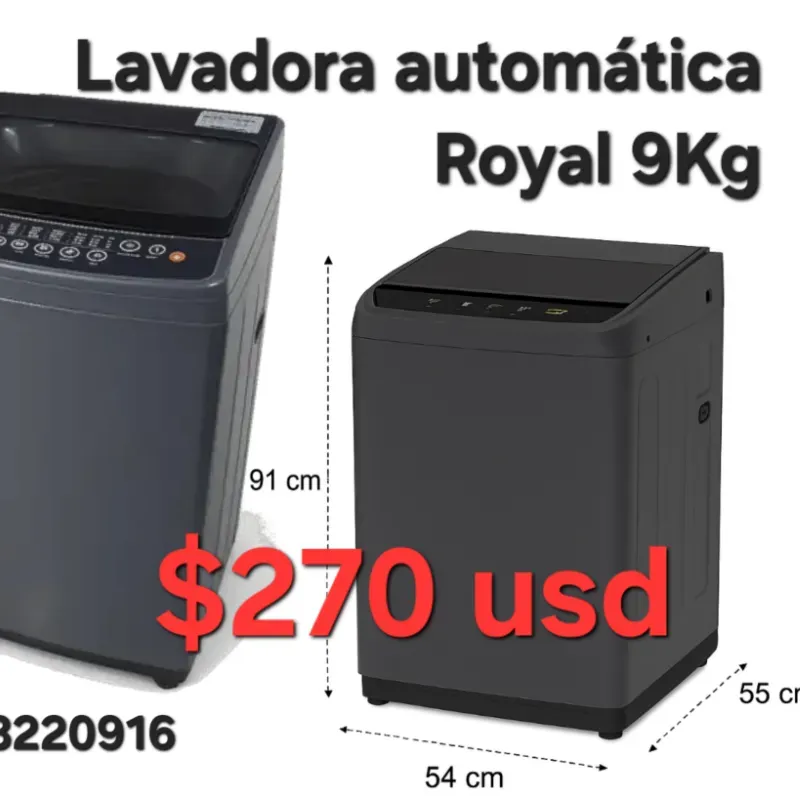 Lavadora automática Royal 9Kg