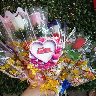 Espiga de flor con bombones