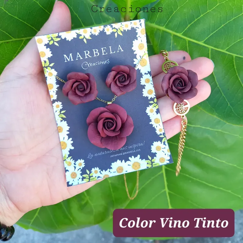 ✨Conjunto de Rosas Vino Tinto✨