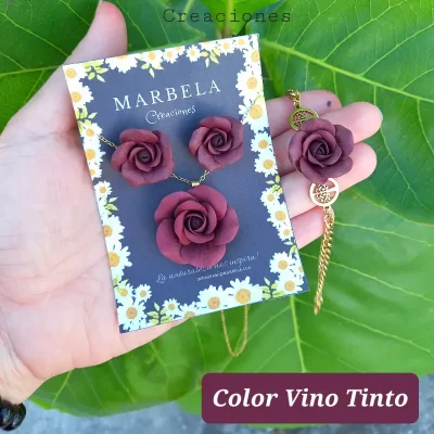 ✨Conjunto de Rosas Vino Tinto✨