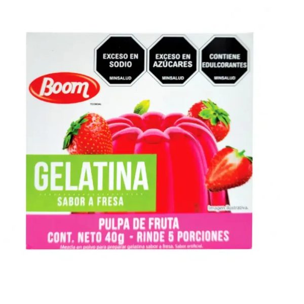 Gelatina fresa boom 40g