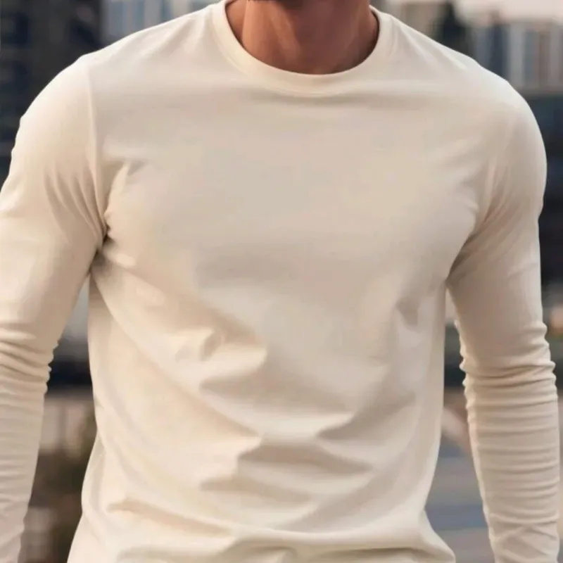 Camiseta casual de manga larga/Albaricoque