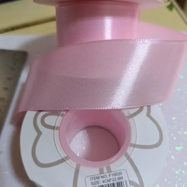 Cinta de satín de 4 cm rosado claro