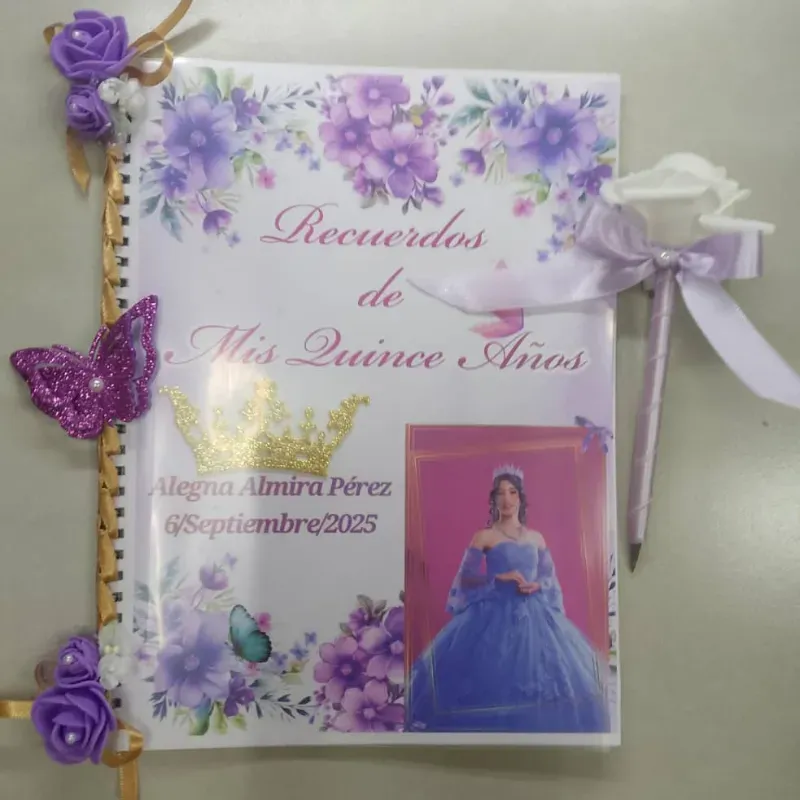 Libro de firmas personalizado para 15 años