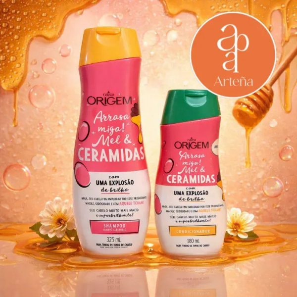 Set Champú 325 ml y Acondicionador 180ml  CERAMIDAS y MIEL 