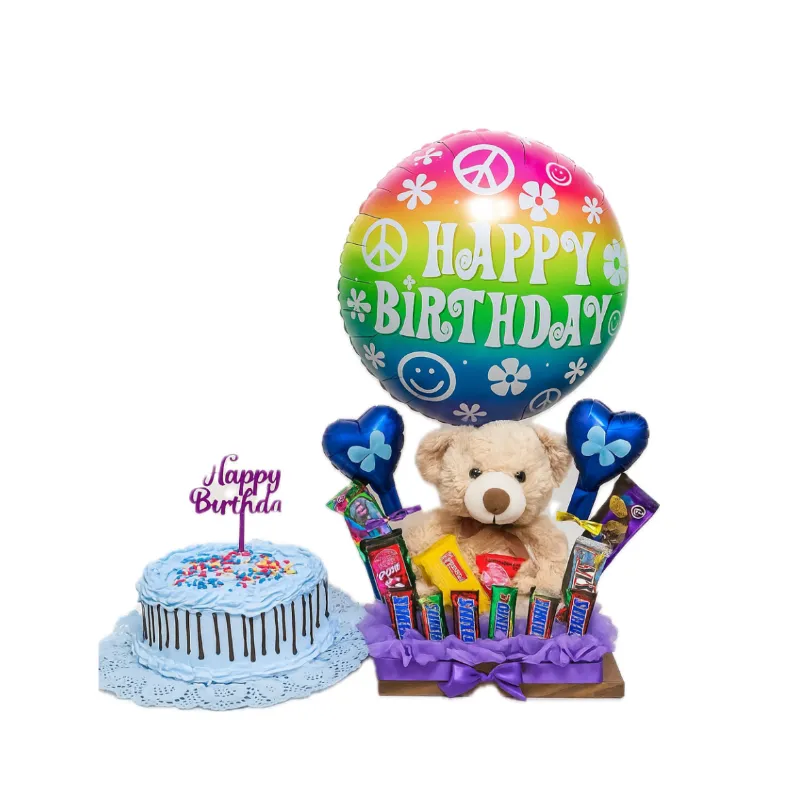 Cajita de chucherías + Peluche + Cake