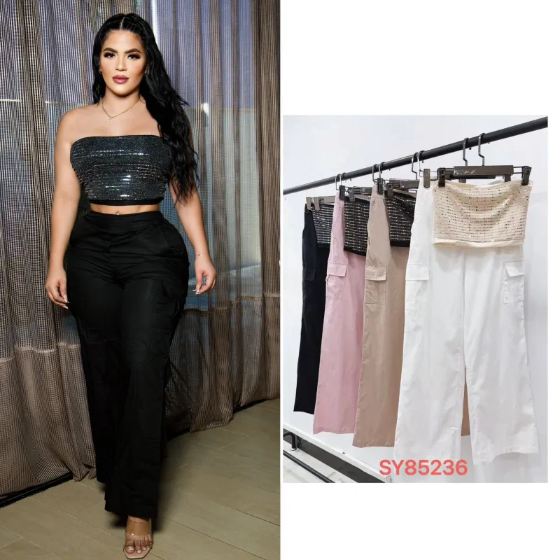 Pantalón y Tope con brillo: