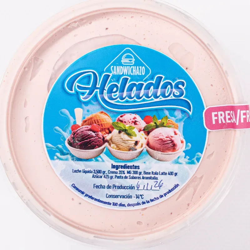Pote de Helado Fresa/Fragola 16oz