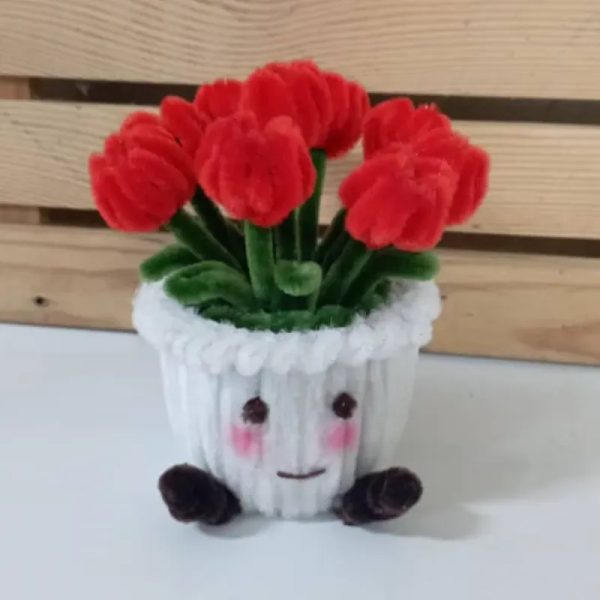Maceta tulipanes con carita