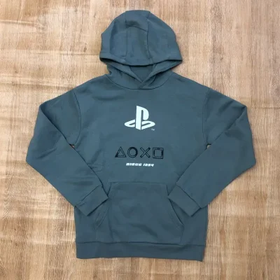 Abrigo "PlayStation" con capucha color verde