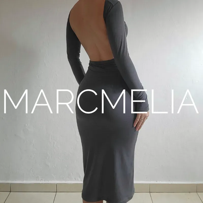 VESTIDO NIGHT A MEDIA PIERNA GRIS