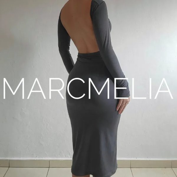 VESTIDO NIGHT A MEDIA PIERNA GRIS