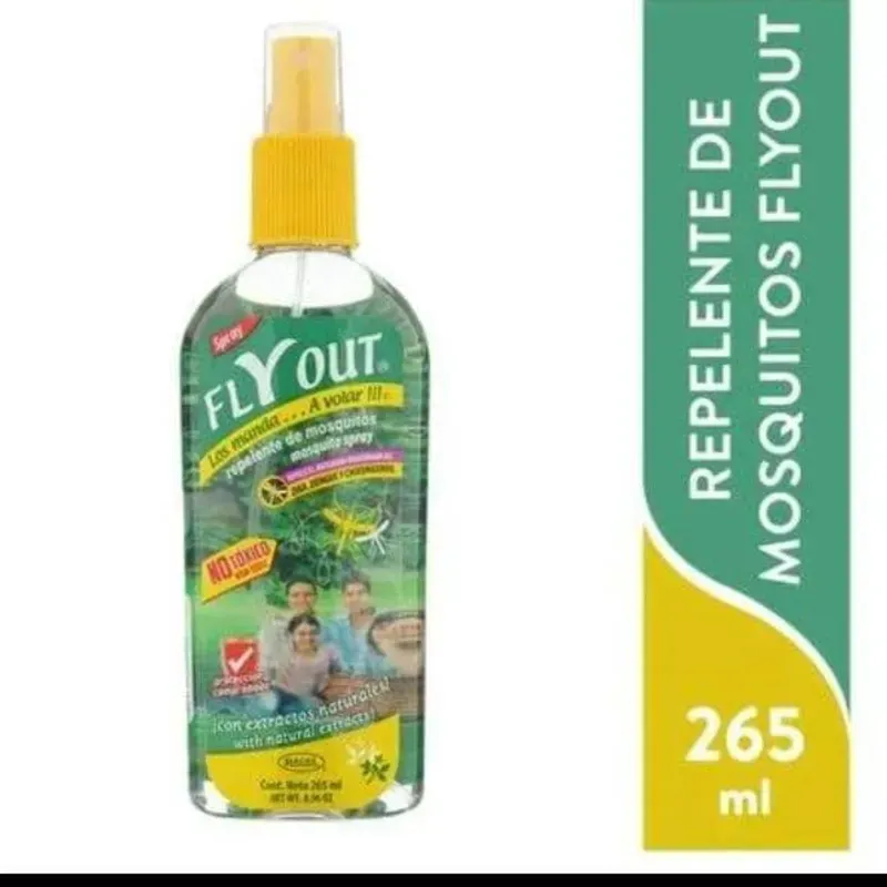  Repelente FLYOUT – Citronela natural 265 ml Protección segura, frescura al aire libre.