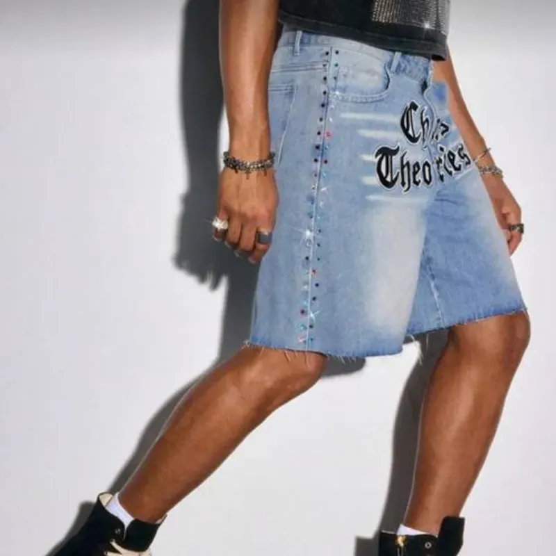 Shorts mezclilla de brillo