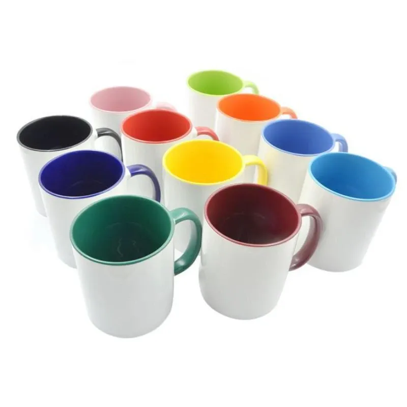 Taza con interior y asa de color (11oz)