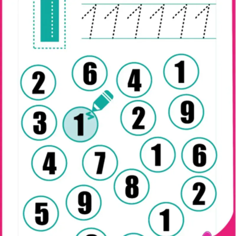  Traza los Números 1-10 y Colorea