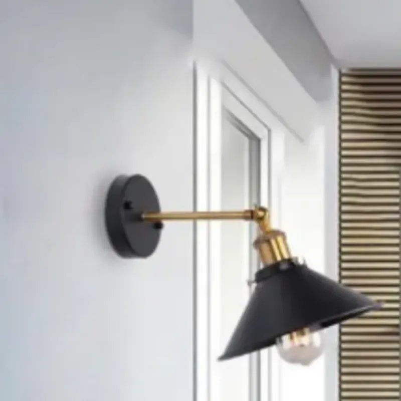 Lámpara de pared, apta para interiores y exteriores, iluminación retro y lujosa, lampara ajustable y fácil de instalar, socket E27 (foco no incluido 1 pieza)