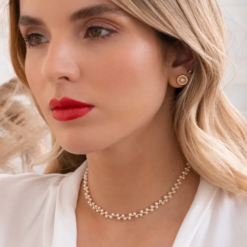 Choker Tejido Perlitas