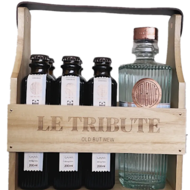ESTUCHE GIN LE TRIBUTE 750ml + 6 AGUA TONICA LE TRIBUTE 200ml C(101.16)