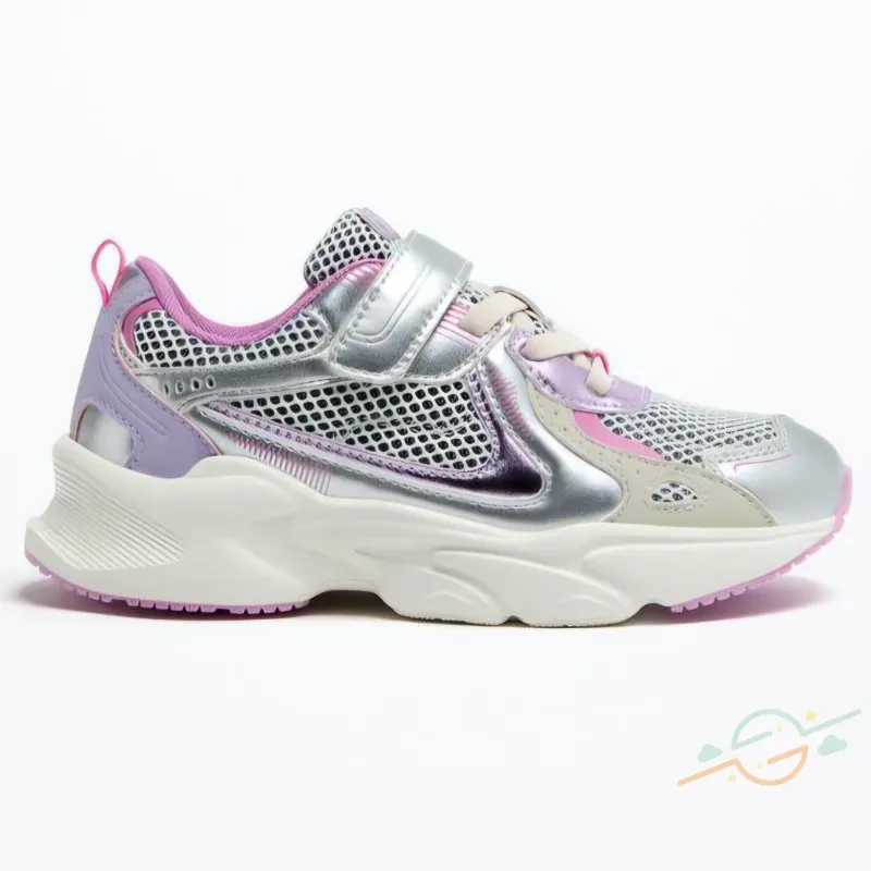 Tenis plateado morado rosa LEFTIES