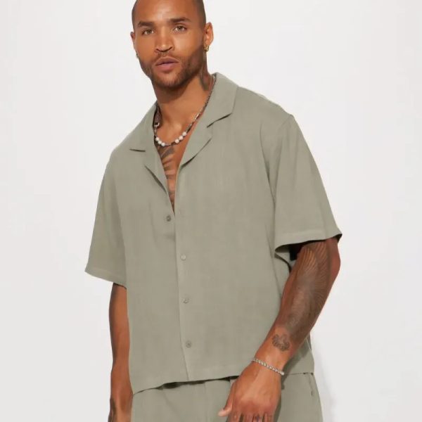Camisa de hilo verde 