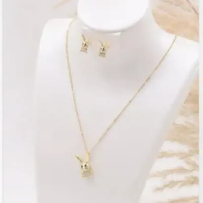 Juego de cadena y aretes