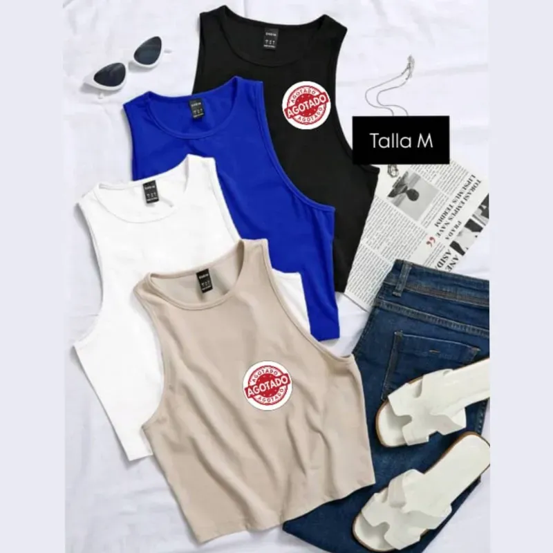 Top corto sin mangas