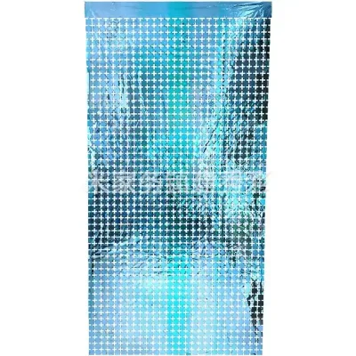 Cortina de cuadros azul claro