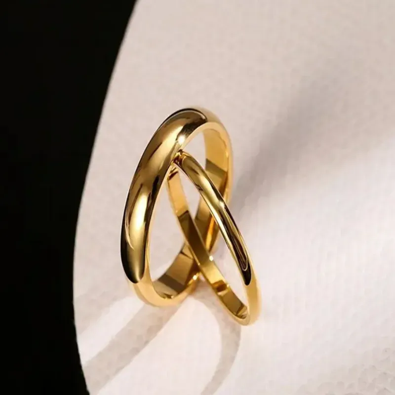 Pareja de anillos de acero inoxidable