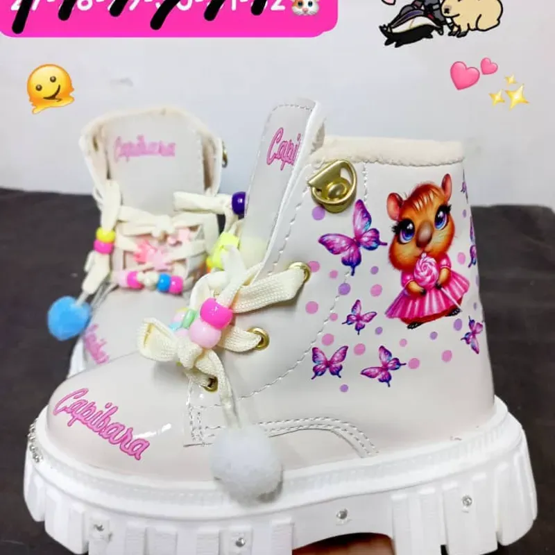  BOTA CAPIBARA CHAROLINA BEICH DETALLE EN ROSA* Alumbran