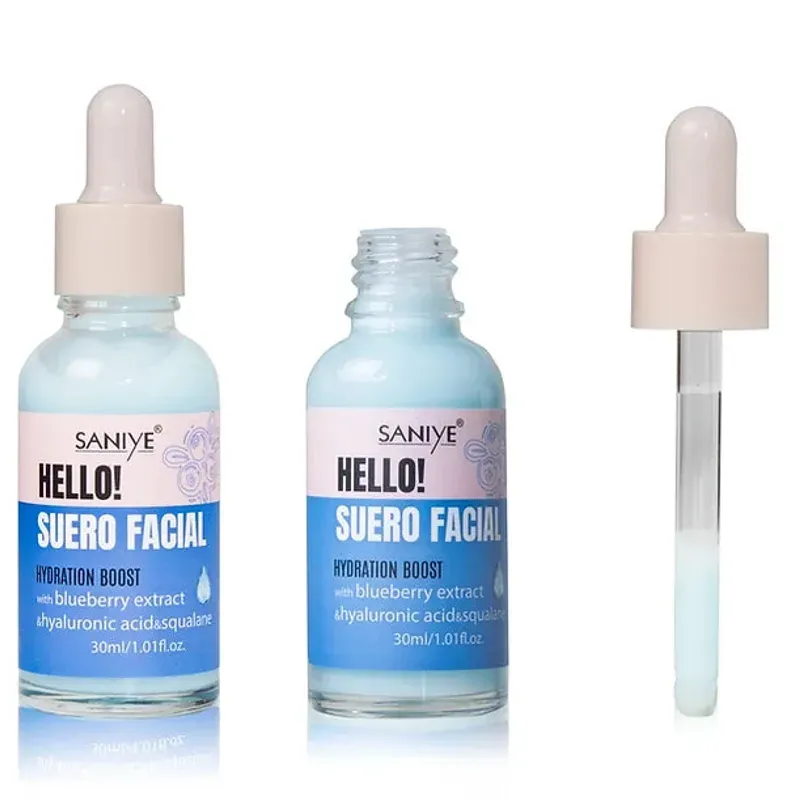 Suero facial de Ácido Hialurónico y Mora azul 