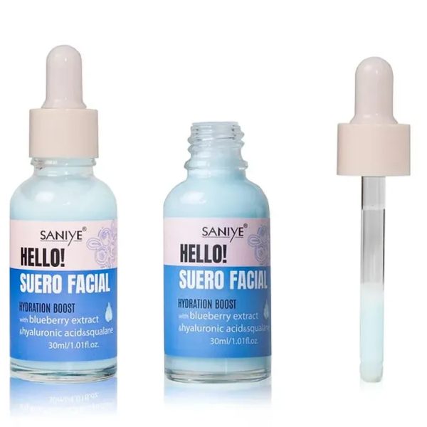 Suero facial de Ácido Hialurónico y Mora azul 