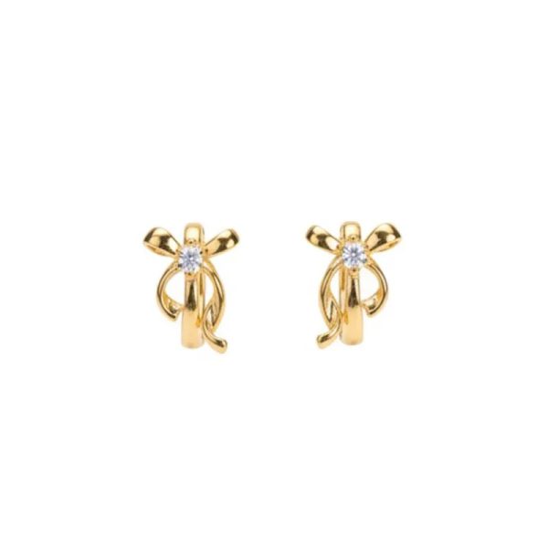 Argollas pequeñas con detalle de lazo