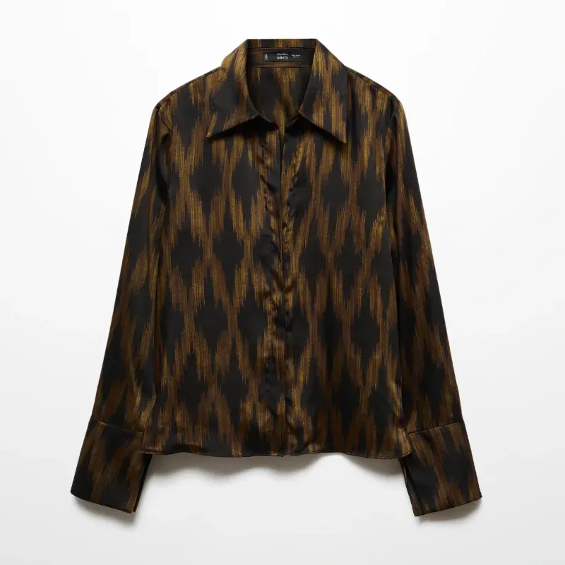 Camisa satinada estampada