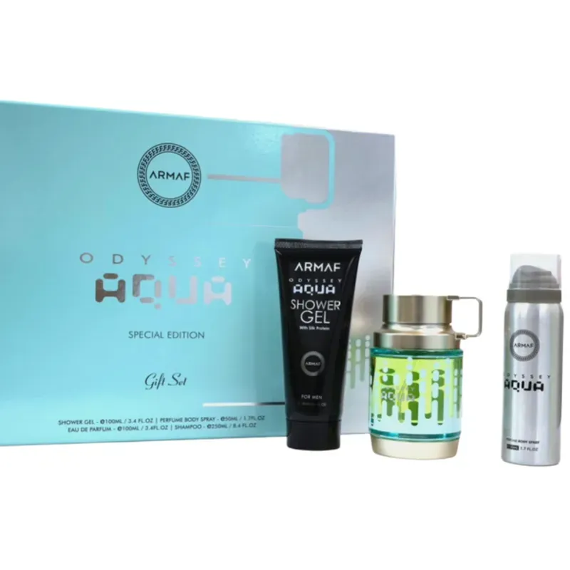 Set Odyssey Aqua Eau De Parfum  100 ml   3.4 FL.OZ Para Hombre de  Armaf