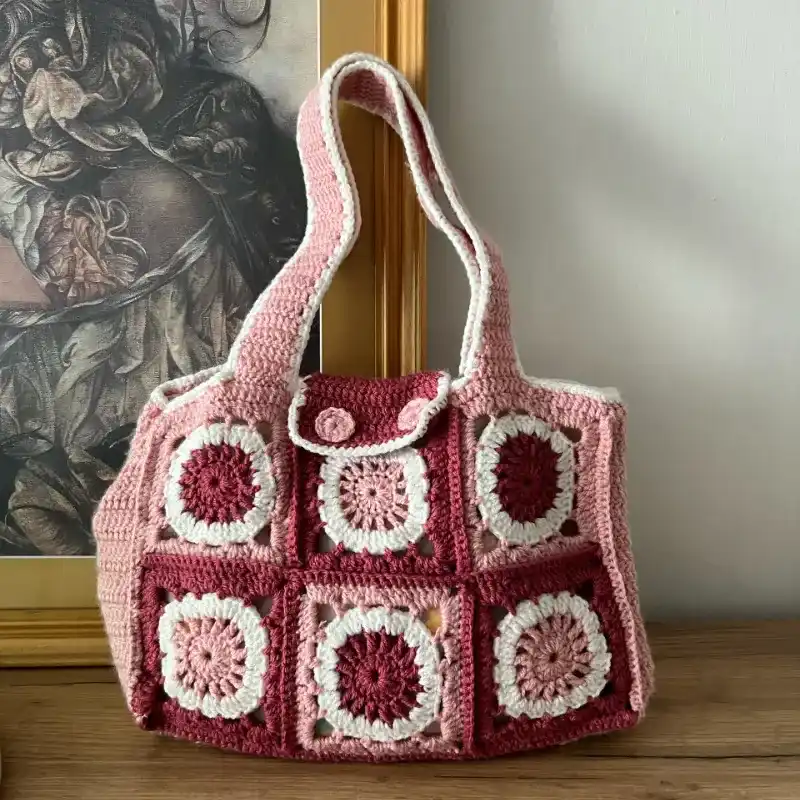 Bolso de aplicaciones rosa 3