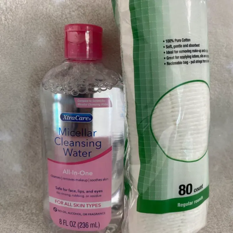  Kit de limpieza facial – Agua Micelar + Pads de algodón (80 unidades)