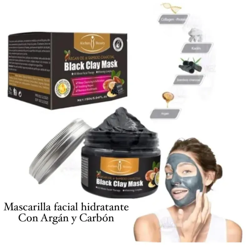 Mascarilla Facial con carbón y Argan
