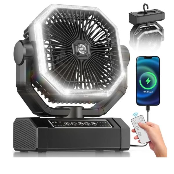 Ventilador Recargable de Amazon color negro