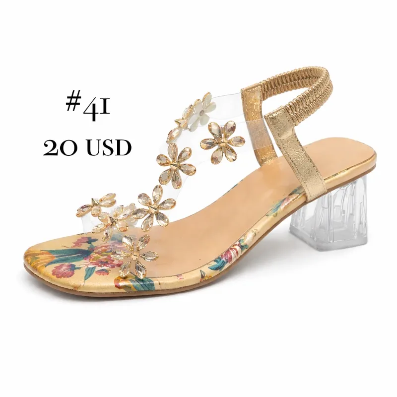 Sandalias tacón cuadrado mediano