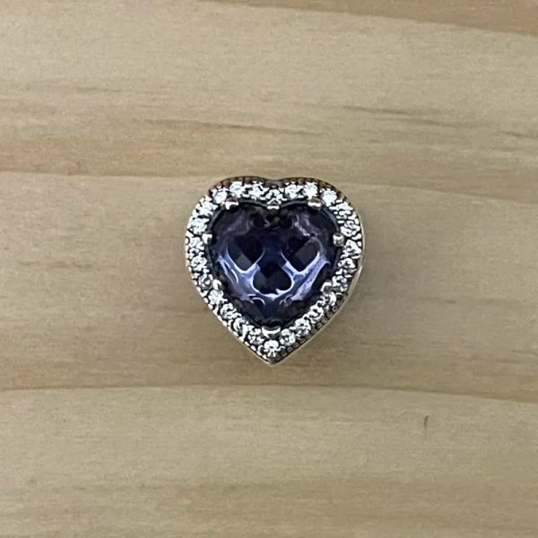 Charm Corazón Piedra Morada