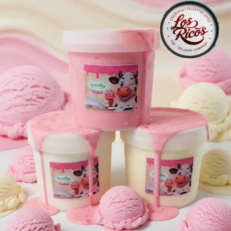 Tina de Helado de Fresa con galletitas 4.5lt