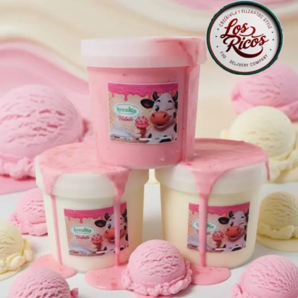 Tina de Helado de Fresa con galletitas 4.5lt